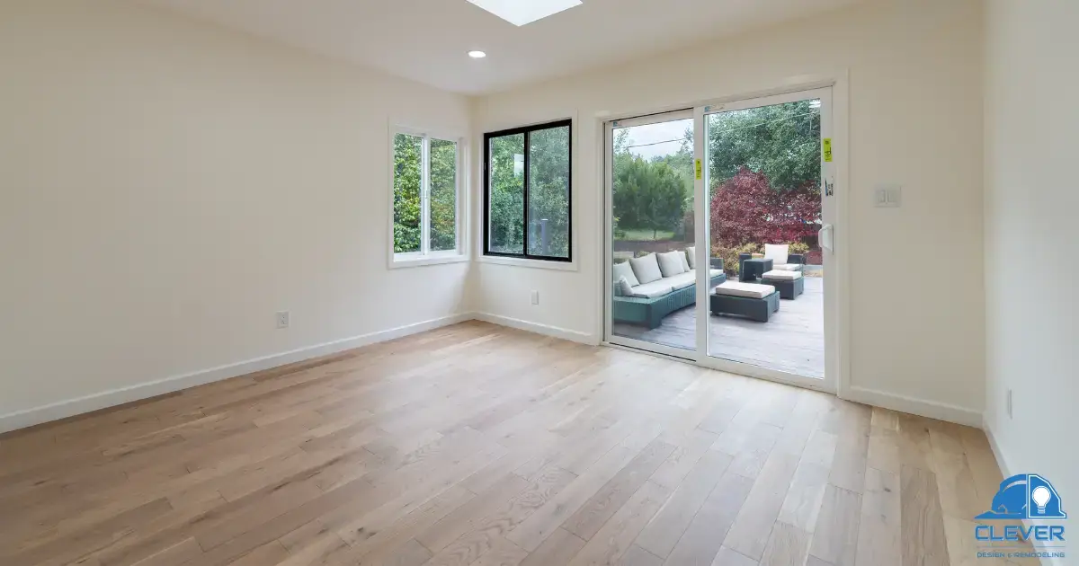 Hardwood floors flowing through the renovated home