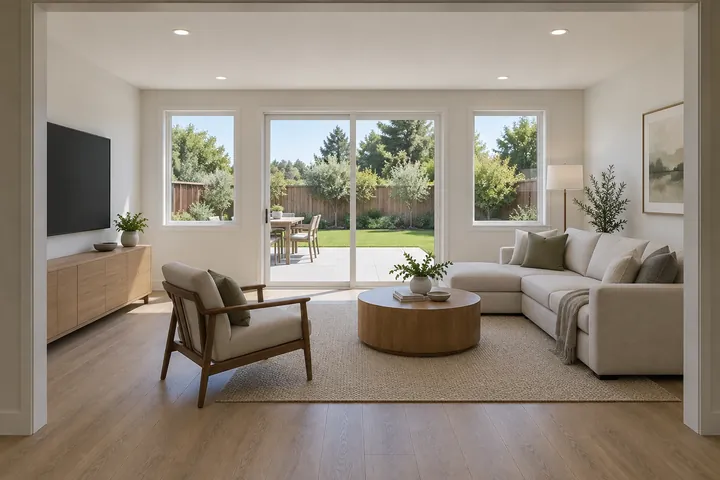 3D concept of a home addition at the Smart finish level