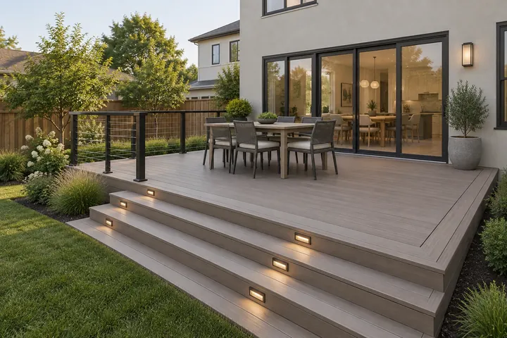 3D concept of a backyard deck at the Signature finish level
